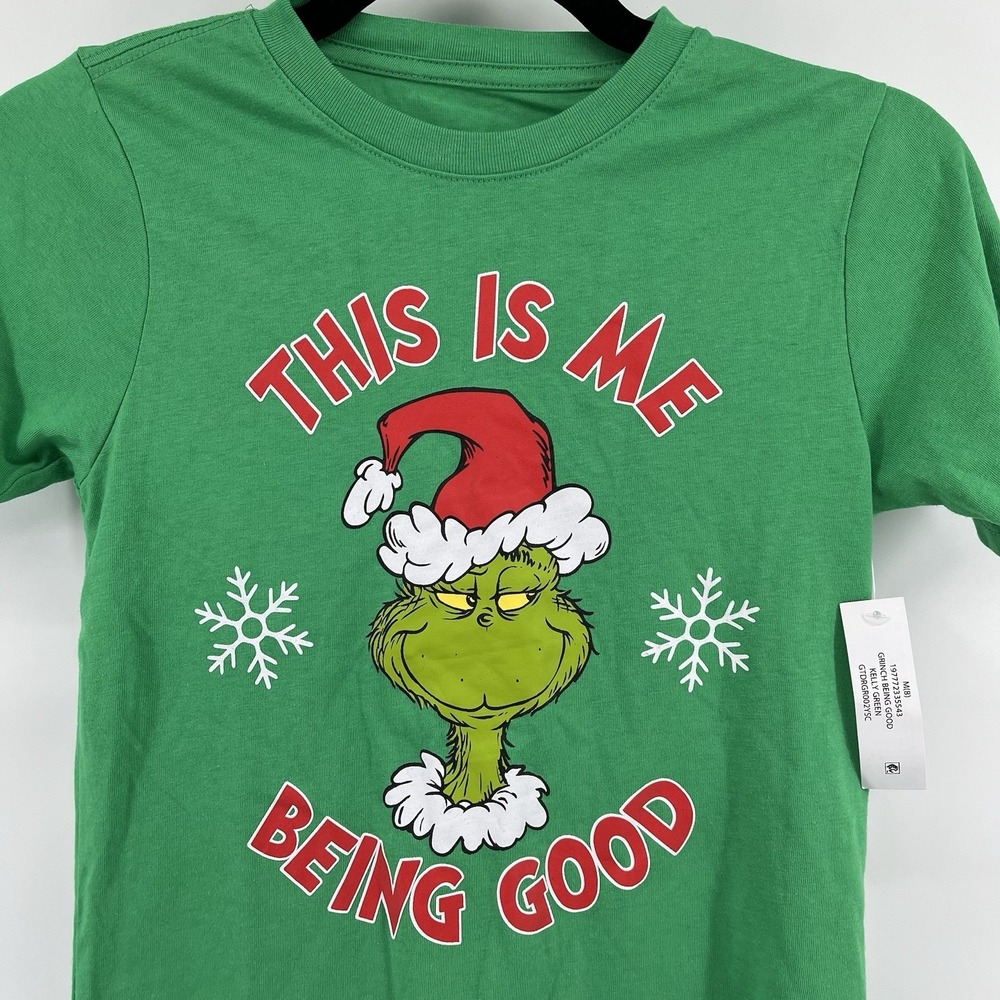 NWT The Grinch Christmas Boys T-shirt Size Medium 8 Short Sleeve Dr. Seuss